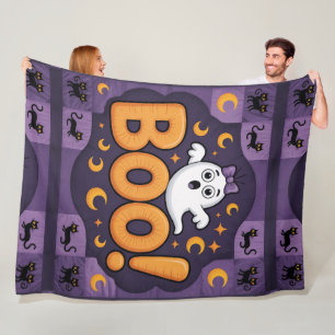 Cobertor De Velo Halloween Quilt, Fleece Blanket.