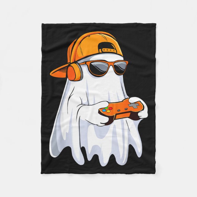 Cobertor De Velo Halloween Shirt Ghost Gamer Video Gaming Boys Men  (Frente)