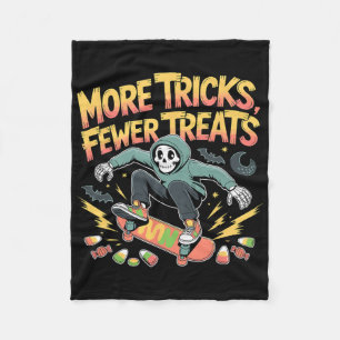 Cobertor De Velo Halloween Skateboard Tricks Skeleton Candy Youth