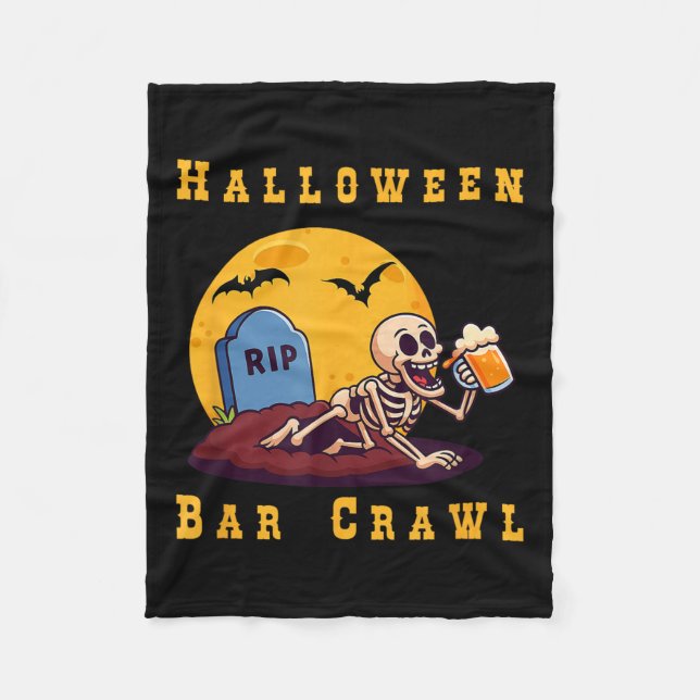 Cobertor De Velo Halloween Skeleton Bar Hopper (Frente)