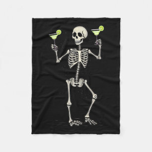 Cobertor De Velo Halloween Skeleton Bebendo Margarita Tail
