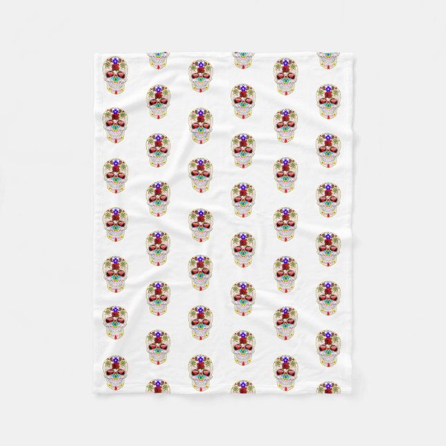 Cobertor De Velo Halloween Skull (Frente)