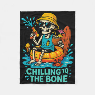 Cobertor De Velo Halloween Summer Chilting To Bone Skeleton Flo