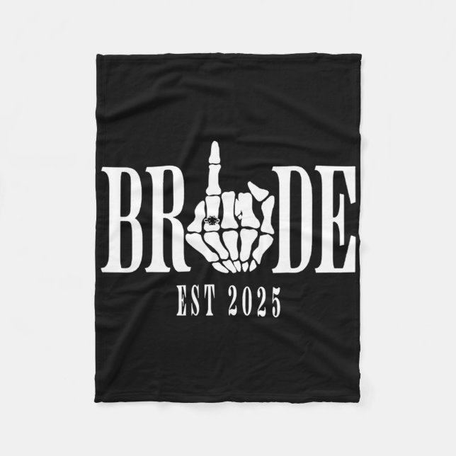 Cobertor De Velo Halloween Wedde Bride Groom Skelorette (Frente)