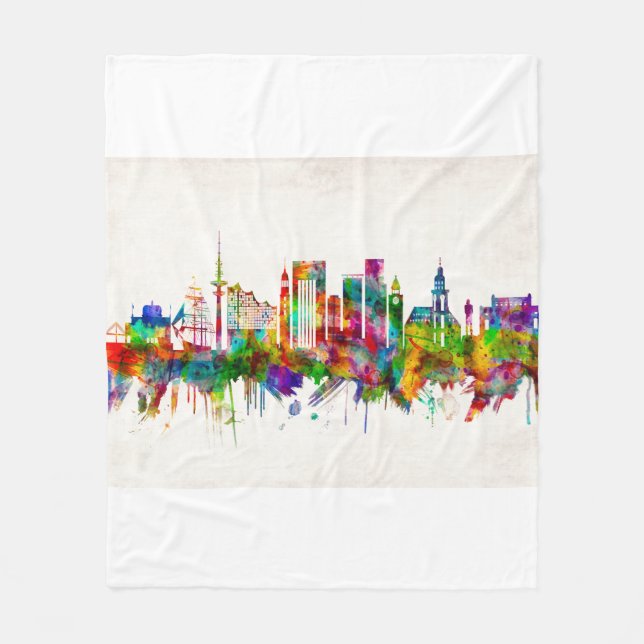 Cobertor De Velo Hamburg Germany Skyline (Frente)