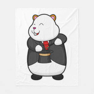 Cobertor De Velo Hamster como mágico com varinha mágica e chapéu