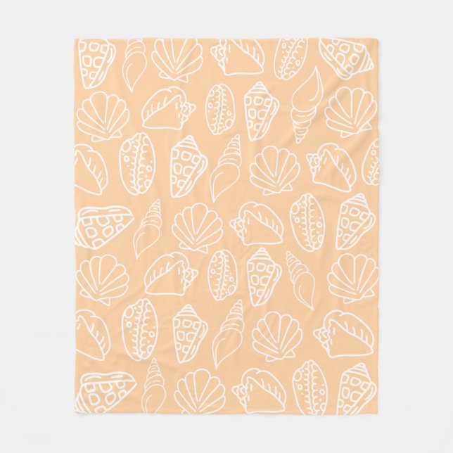 Cobertor De Velo Hand-drawn Sandy Shells Fleece Blanket (Frente)