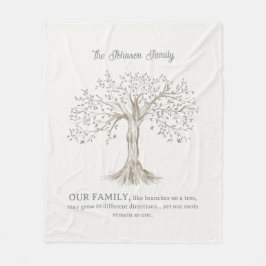 Cobertor De Velo Hand Painted Tree Custom Family Quote Ivory