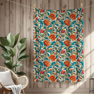 Cobertor De Velo Handwoven William Morris Rich Botanic Motifs