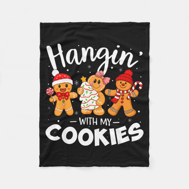 Cobertor De Velo Hangin With My Cookies Gingerbread Women Christmas (Frente)