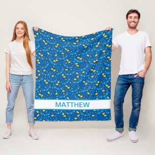 Cobertor De Velo Hanukkah Dreidels Personalizou Fleece Blanket