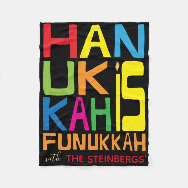Cobertor De Velo Hanukkah é Funukkah Fleece Blanket (Frente)