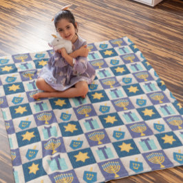 Cobertor De Velo Hanukkah Quilt Olha Fleece Blanket