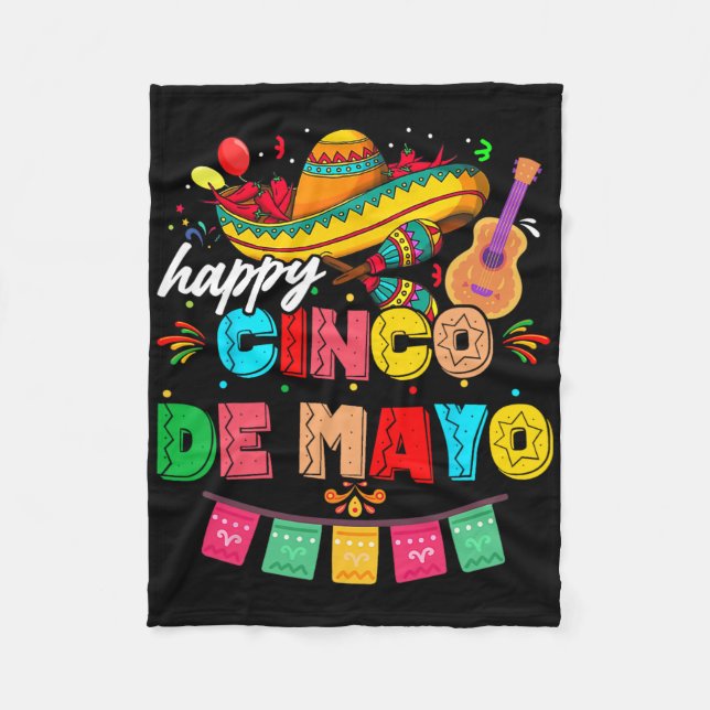 Cobertor De Velo Happy 5 De Mayo Permite Fiesta Viva México Cinco D (Frente)