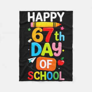 Cobertor De Velo Happy 67th Day Of School Teacher Kids Six Seven 6 