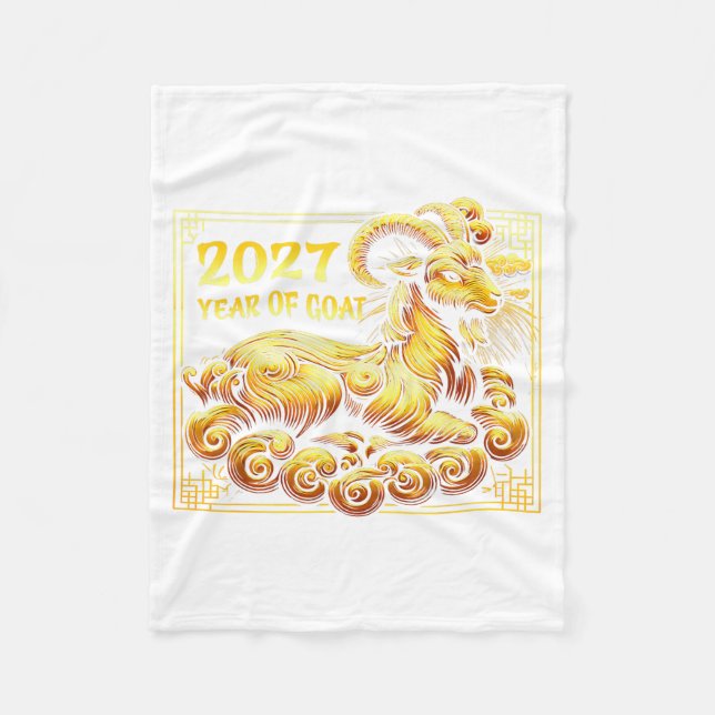 Cobertor De Velo Happy Chinese New Year 2027 - Lunar New Year Goat  (Frente)
