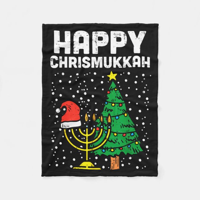 Cobertor De Velo Happy Christmukkah Jewish Christmas Hanukkah Chanu (Frente)