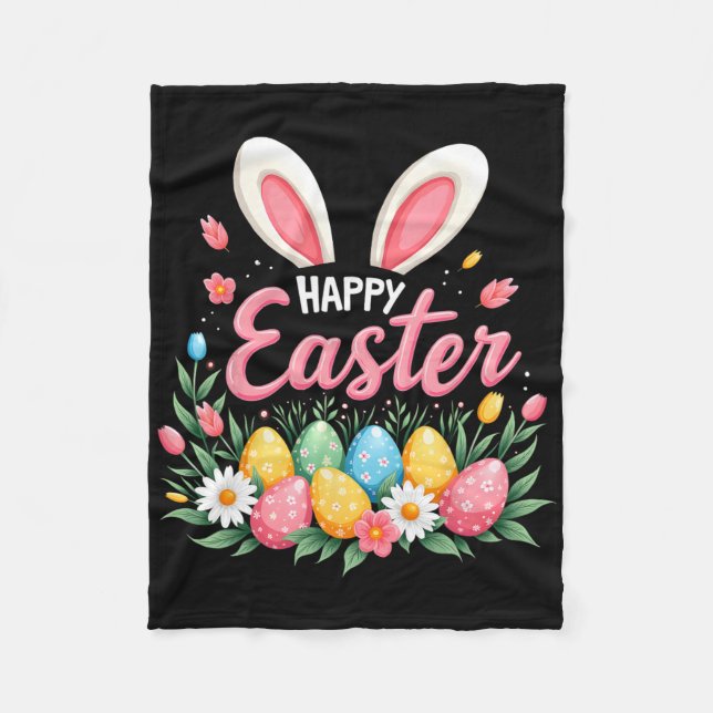 Cobertor De Velo Happy Easter Bunny Spring Easter Egg Easter Shirts (Frente)