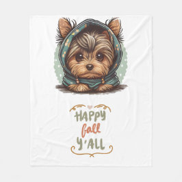 Cobertor De Velo Happy Fall Y Yorkshire Terrier Autumn Hoodie