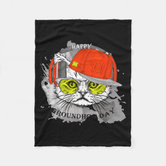 Cobertor De Velo Happy Groundhog Day With Cat Lovers