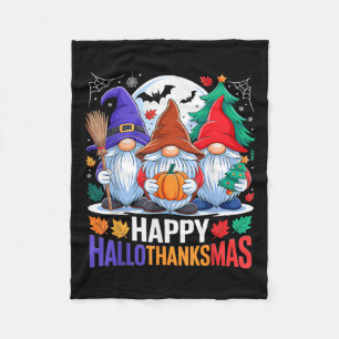 Cobertor De Velo Happy Hallothanksmas Gnomos Lover Feliz das Bruxas