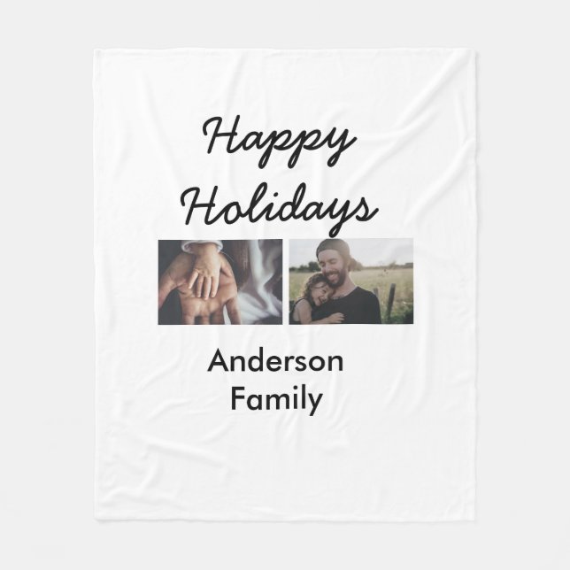 Cobertor De Velo Happy holidays father son Christmas photo family n (Frente)