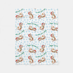 Cobertor De Velo Happy Howlidays Basenji Fleece Blanket