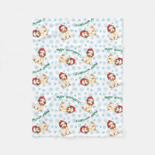 Cobertor De Velo Happy Howlidays Lagotto Romagnolo Fleece Blanket