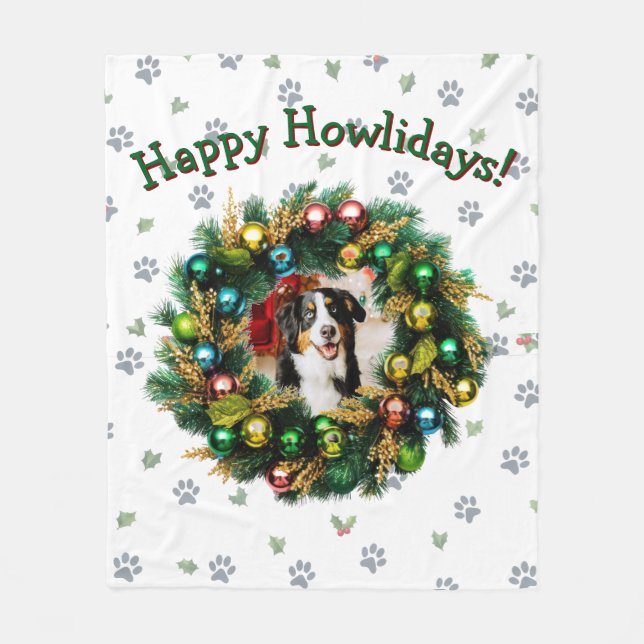 Cobertor De Velo Happy Howlidays Photo Card (Frente)