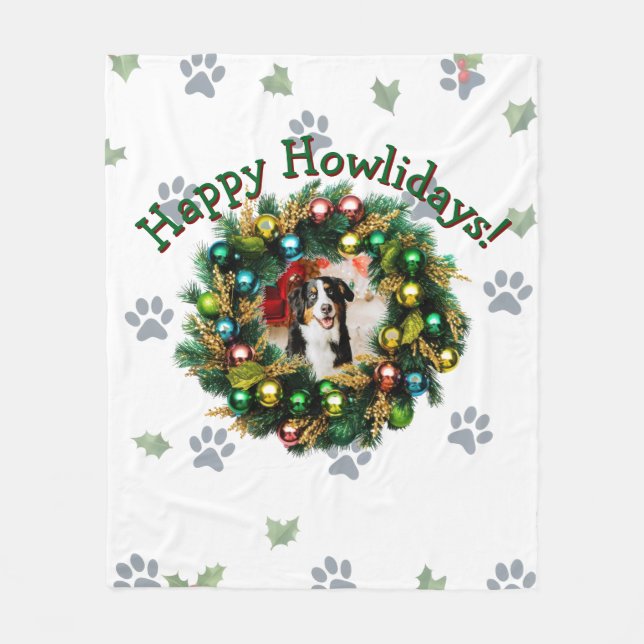 Cobertor De Velo Happy Howlidays Photo Image (Frente)