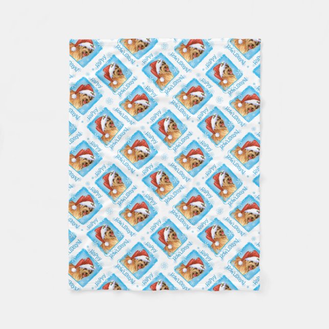 Cobertor De Velo Happy Howlidays Pyrenean Shepherd Fleece Blanket (Frente)