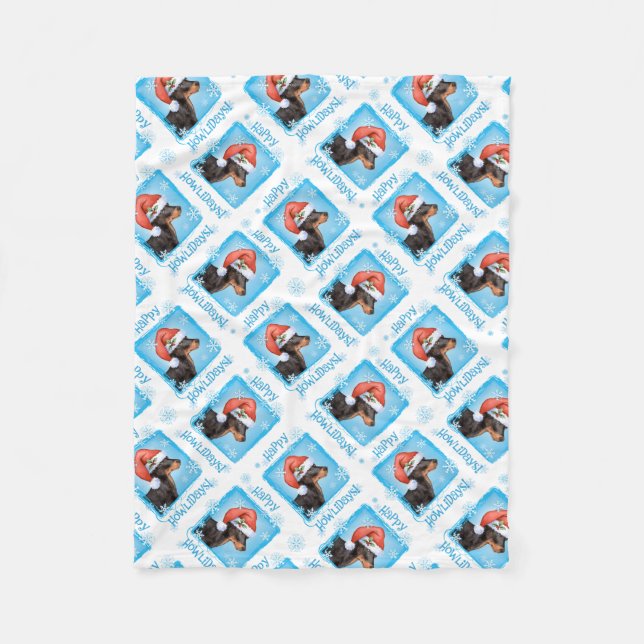 Cobertor De Velo Happy Howlidays Toy Manchester Terrier (Frente)