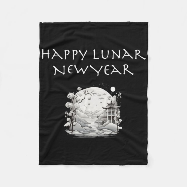 Cobertor De Velo Happy Lunar New Year Charming Design Gift  (Frente)