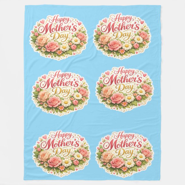 Cobertor De Velo Happy Mother's Day elegant floral repeat pattern t (Frente)