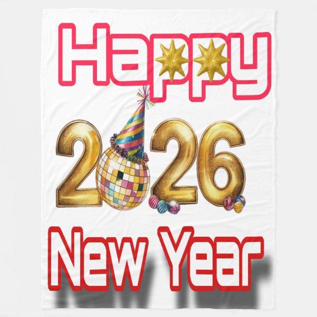 Cobertor De Velo Happy New year  (Frente)