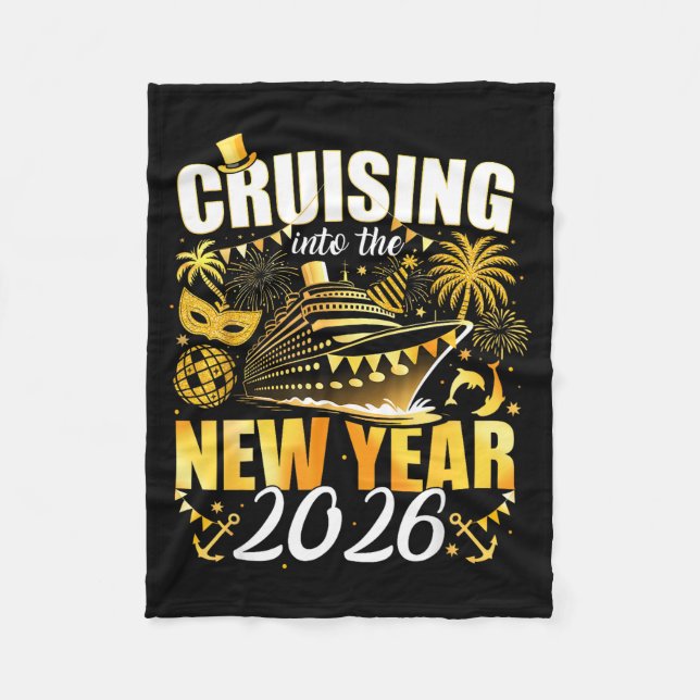 Cobertor De Velo Happy New Year 2026 Cruising Into The New Year 202 (Frente)