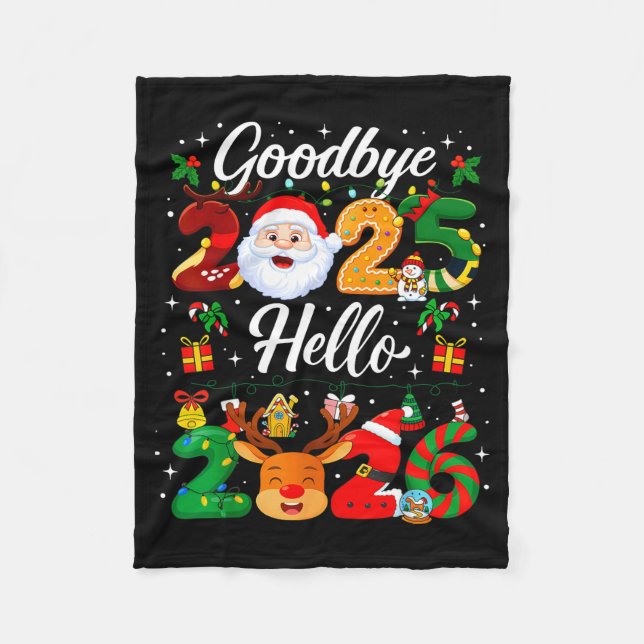 Cobertor De Velo Happy New Year 2026 Goodbye 2025 Hello 2026  (Frente)