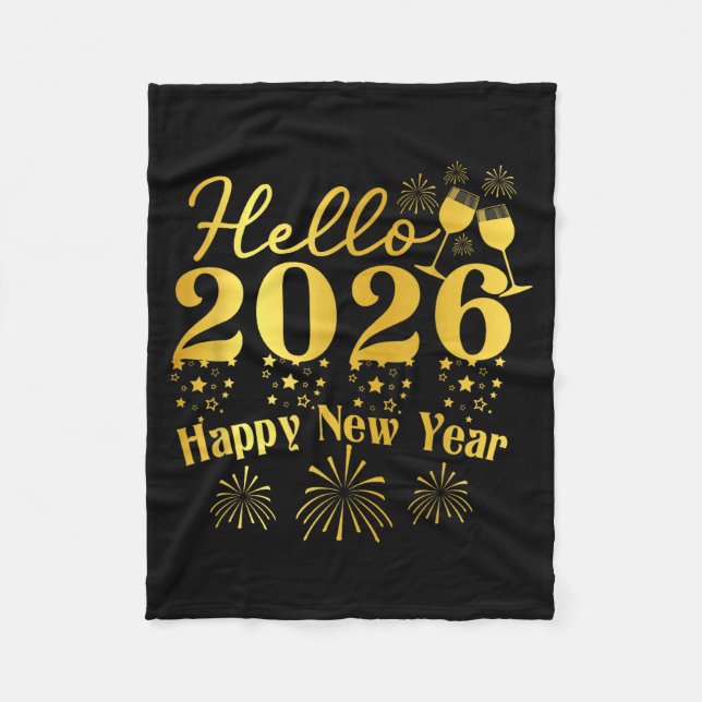 Cobertor De Velo Happy New Year 2026 New Year Party Family Friends  (Frente)