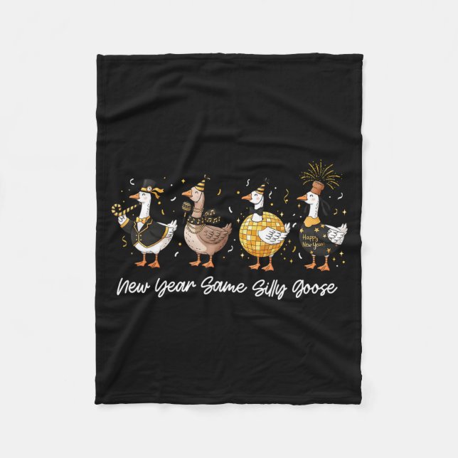 Cobertor De Velo Happy New Year Crew 2026 New Year Silly Goose Matc (Frente)