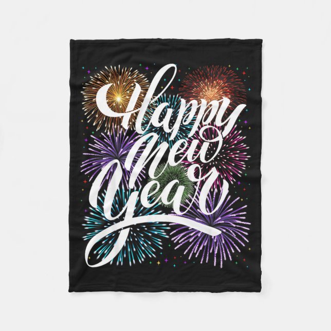 Cobertor De Velo Happy New Year Firework Family Matching Men Women  (Frente)