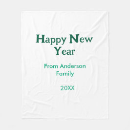 Cobertor De Velo Happy new year green add family name year simple 