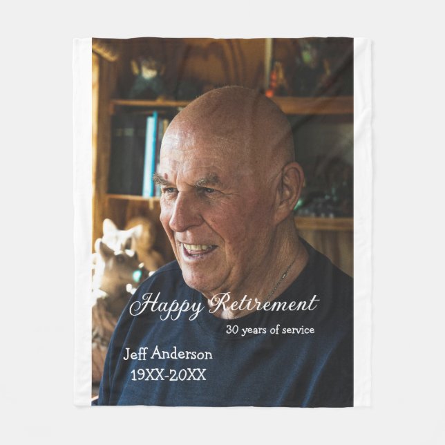 Cobertor De Velo Happy retirement add name photo years of service r (Frente)