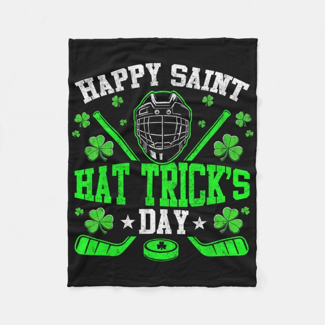 Cobertor De Velo Happy Saint Hat Trick's Day Ice Hockey St. Patrick (Frente)