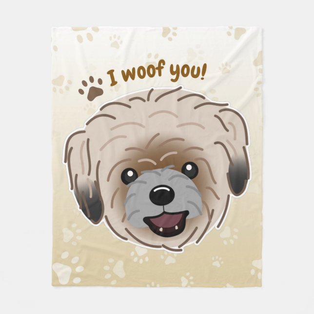 Cobertor De Velo Happy Shih Tzu Dog Lover I Wows (Frente)