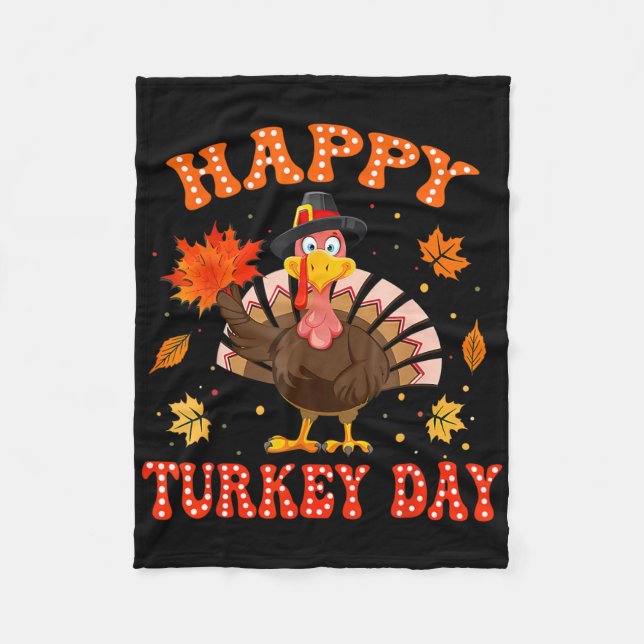 Cobertor De Velo Happy Turkey Day Shirt For Women Happy Thanksgivin (Frente)