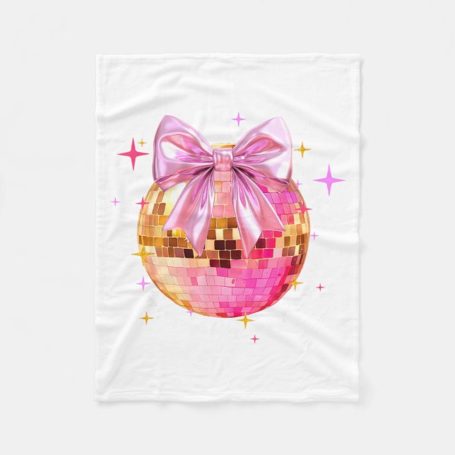 Cobertor De Velo Happy Valentine's Day Funny Coquette Disco Ball Gi (Frente)