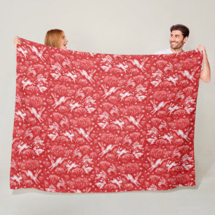 Cobertor De Velo Hares Snow Field White Rabbits Red Padrão de inver