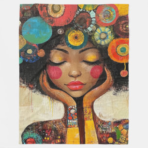 Cobertor De Velo Harmonia Colorida Mulher Negra