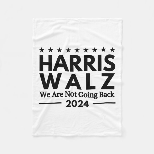 Cobertor De Velo Harris Tim Walz 2024 Não Voltaremos (Frente)