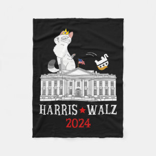Cobertor De Velo Harris Venceu 2024 Presidente Eleito Engraçado Cat